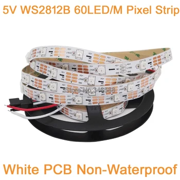 

5m 5V WS2812B 30LED/M Dream Color RGB Pixel LED Strip White PCB,Built-in WS2811 IC Individually Addressable IP20 Non-Waterproof