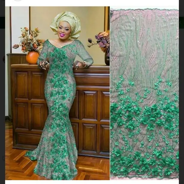 

Latest French Lace 3d Flower Fabric Tulle Net Fabric 2019 High Quality African Lace Embroidery Mesh Lace Fabric Beads APW1744B-2