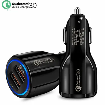 Car USB Charger Quick Charge 3.0 QC2.0 Mobile Phone Charger 2 Port USB Fast Car Charger for iPhone Samsung Tablet Car-Charger