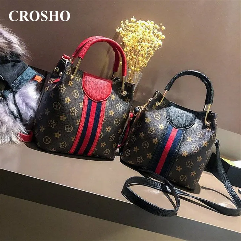 

CROSHO Bucket Bag European and American Fashion Printed Single shoulder Crossbody Letter Bag