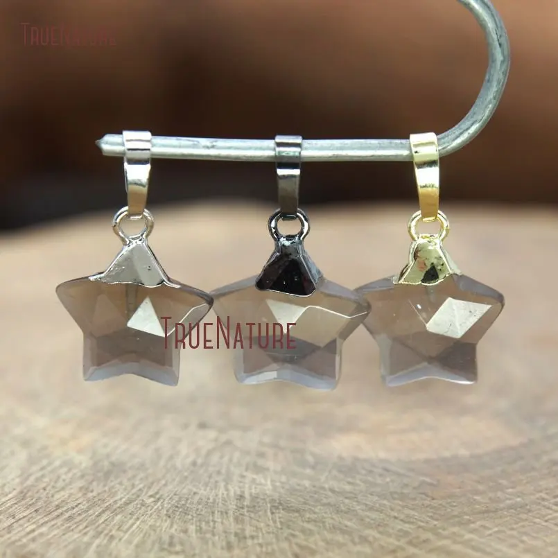 20180108-PM9872- Smoky Quartz Pendant Faceted Star Pendant_5