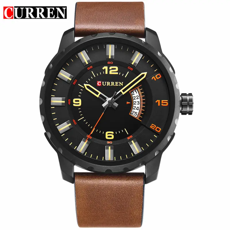 

CURREN Watches Men Brand Luxury Black Quartz Men's Watch Military Sport Casual Men Wrist Watch Leather Clock Relogio Masculino