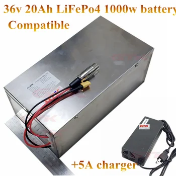 

36v 20Ah LiFePo4 1000w Electric bike Lithium battery for electric scooter 36v 1500W motor parts + fast 5A Charger free shipping