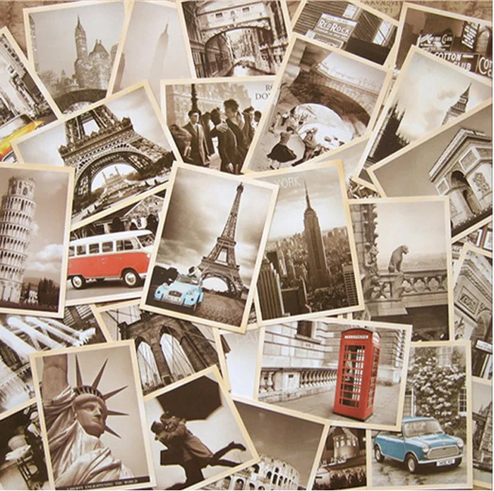 

32pcs/lot Classical Famous Europe Building Vintage style memory postcard set /Greeting Cards/gift cards/Christmas postcards