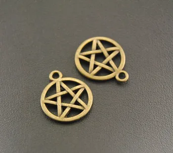 

10pcs Bronze/Silver Color Wicca Pentacle star of david Charms Fits Bracelets Jewelry Making A323/A326
