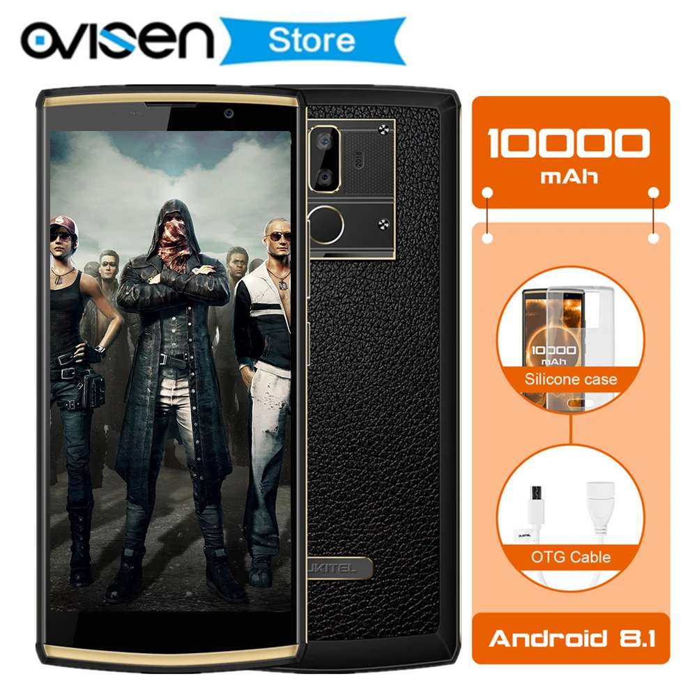 

Oukitel K7 Android 8.1 10000mAh Fast Charge Smartphone 6.0" 18:9 Display 4GB RAM 64GB ROM MTK6750T Fingerprint OTG Mobile Phone