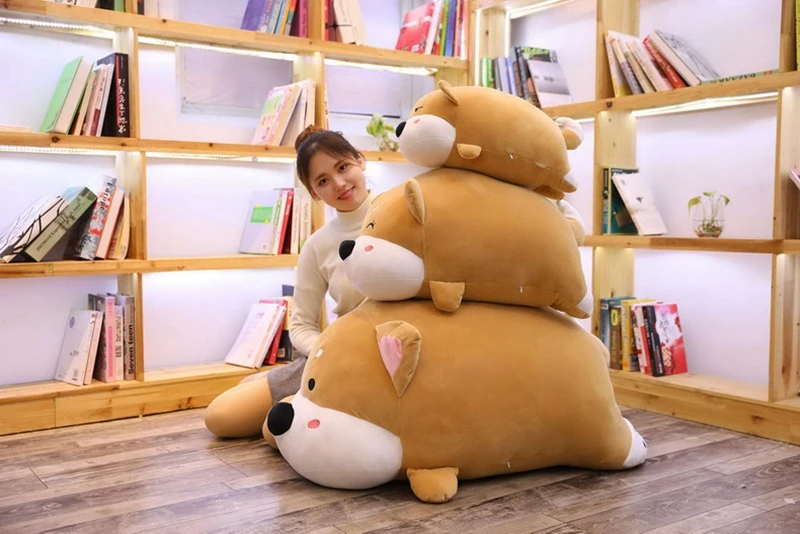 New Cute Shiba Inu doll fat puppy plush toy sleeping appease soft cute doll Children birthday gift 39inch 100cm DY50644 (23)