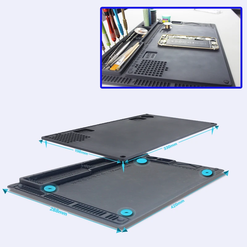 2 в 1 антистатический паяльный коврик ESD термостойкая изоляционная Накладка для iPhone samsung ремонтные инструменты BGA паяльная станция