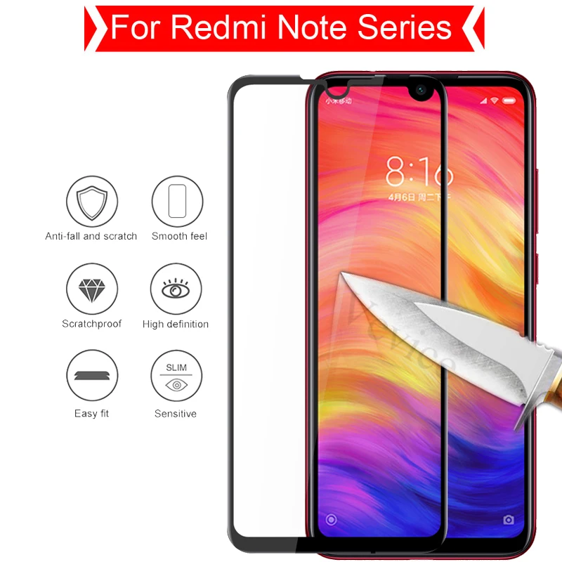 

Black Tempered Glass For Redmi Note 7 6 5 Pro 5A Full Cover Screen Protector For Xiaomi Redmi Note 7 Note5 Protective Film Glass