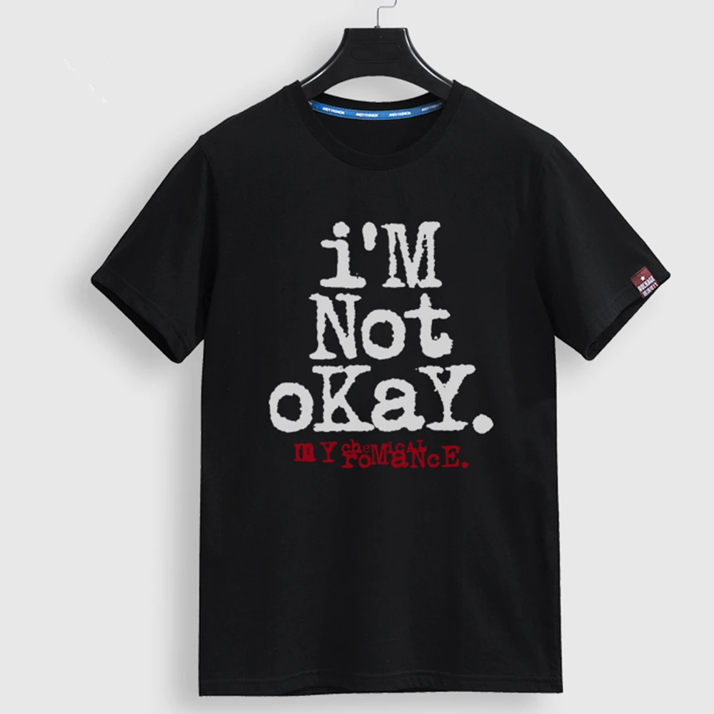 

MCR BAND Rock Band My Chemical Romance T Shirt IM NOT OKAYt-shirt short Sleeves Summer Mens T-shirt O-Neck Short