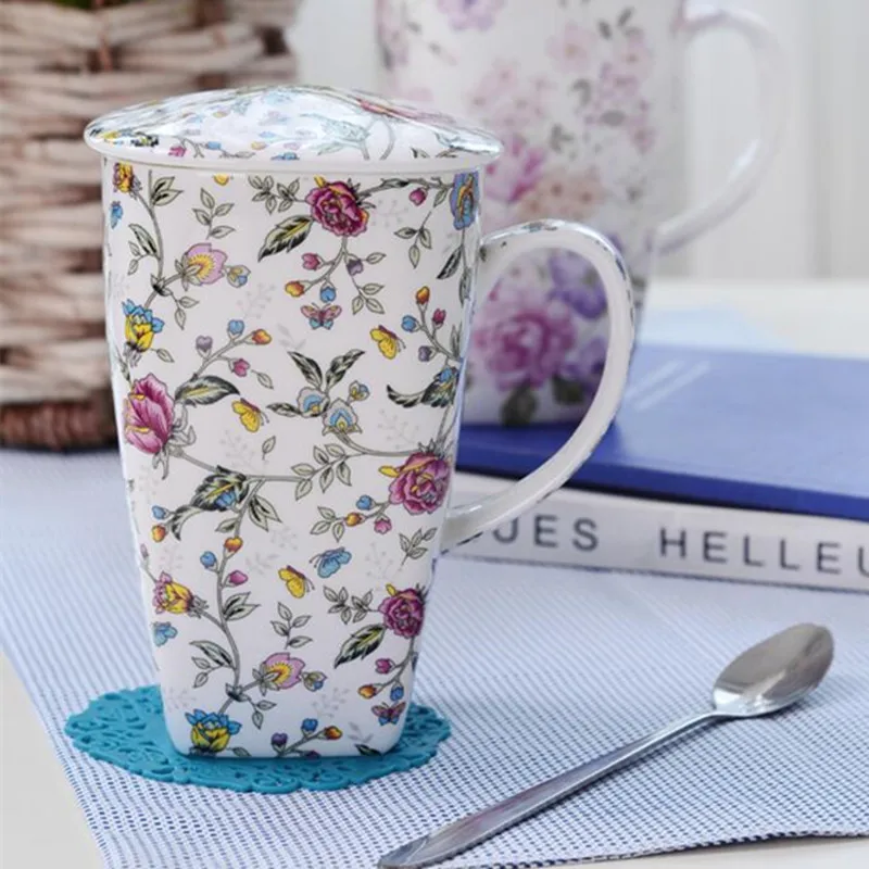 700ML procelain coffee mugs tea cups and mugs with cover large capacity handpainted drinkware 700ML procelain coffee mugs tea cups and mugs with cover large capacity handpainted drinkware