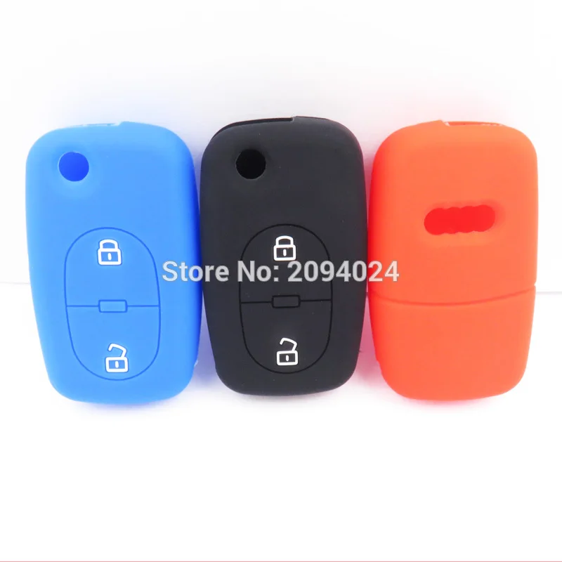 

Silicone Car Key Fob Cover Case For Audi A2 A3 A4 A6 A8 TT 2Button Remote Key Case For Car Audi Interior Auto Accessories