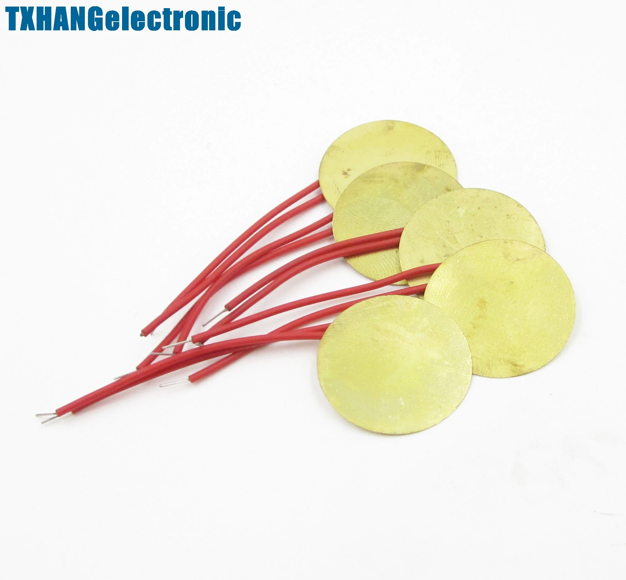 50PCS 20MM Piezo Elements Sounder Sensor Trigger Drum Disc 6.5KHZ Wire Copper