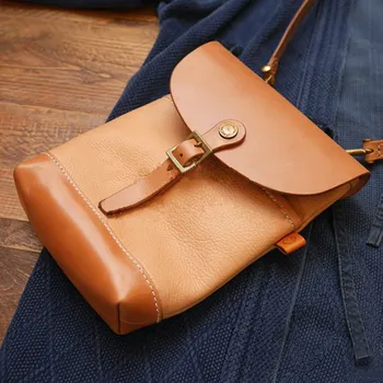 

[B-079] DIY handmade leather art god style French edging shoulder bag's good paper drawings 1:1 scale file