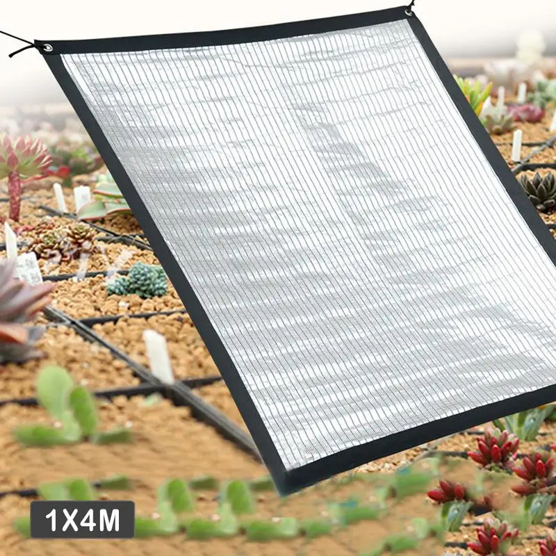 Светоотражающая алюминиевая фольга изоляция охлаждения солнцезащитный тент сетка подходит для мясистых садоводства охлаждающая тент сети - Цвет: 1x4 m