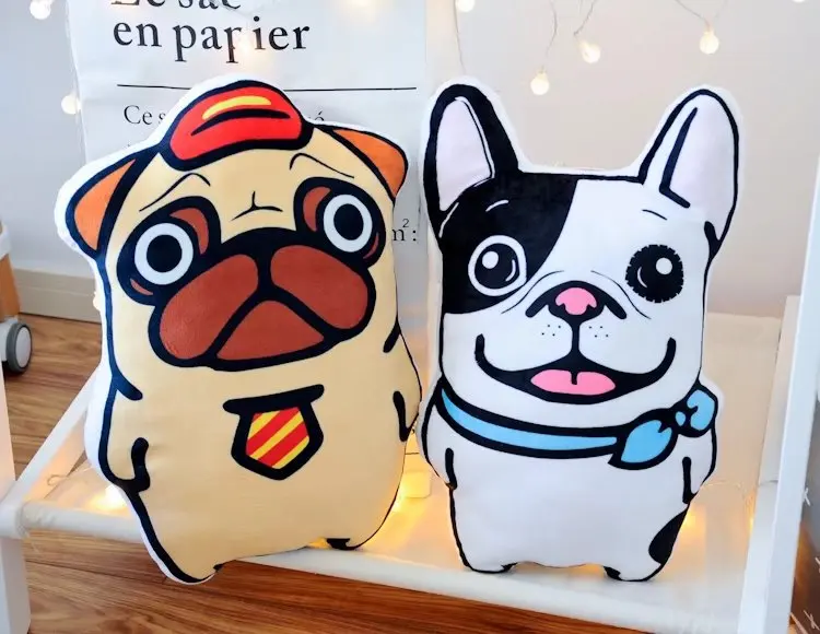 

1pc 50cm cartoon bulldog shar pei pug dog plush hold pillow nap cushion pacify stuffed toy children home decoration gift