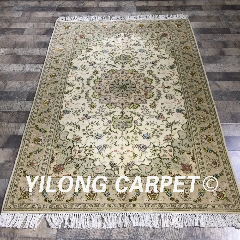 Yilong 4'x6' ручная работа персидская Восточная отделка гостиной персидский сотканный вручную шерстяной зеленый ковер(WY2128S4x6