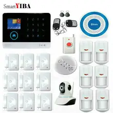 SmartYIBA Wireless WIFI GSM 3G Alarm System Security Home Burglar Alarm System Smoke Fire Sensor Detector Video IP Camera