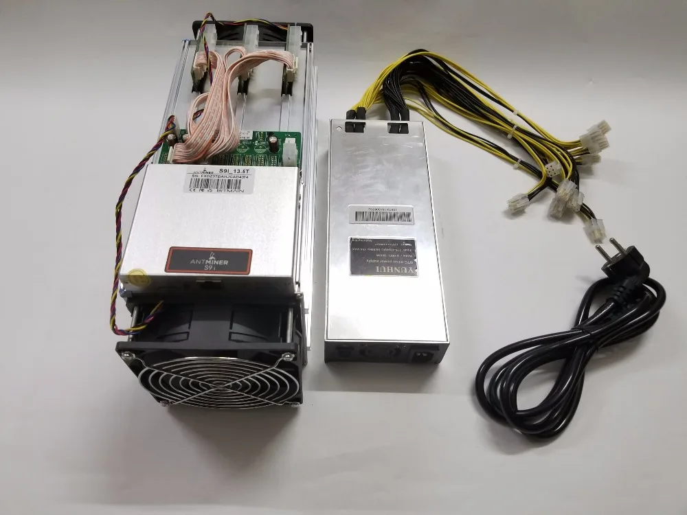 AntMiner S9i 13,5 т Bitcoin Miner с Питание 1800 Вт Asic BTC МПБ Шахтер лучше, чем WhatsMiner M3 T9+ V9 S7 S5