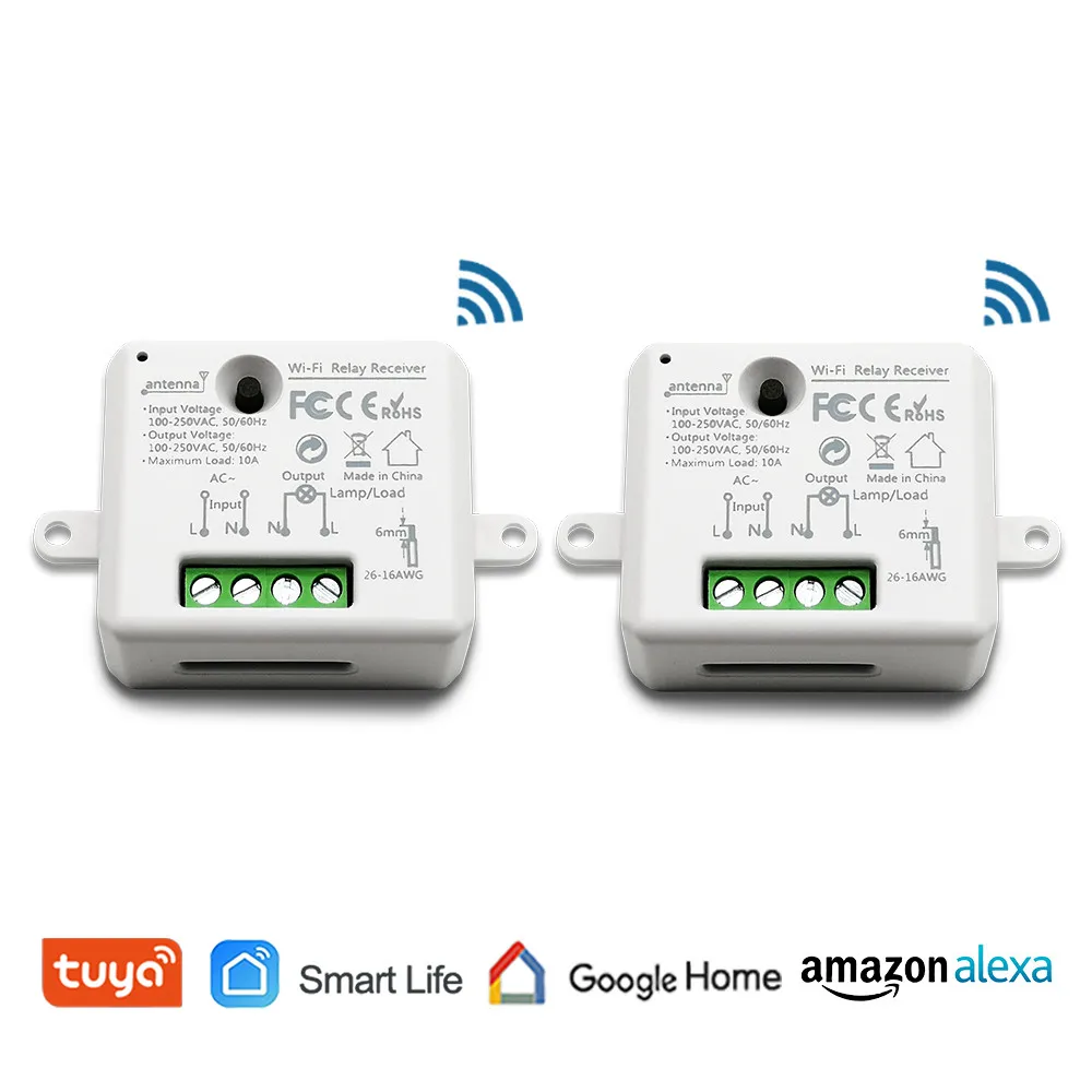 2 Packs - WHI Tuya умная жизнь WiFi розетка крошечный модуль DIY умный дом автоматизация Google Home Echo Alexa Голосовое управление приложение дистанционное управление IFTTT - Цвет: 2 Packs - WHI