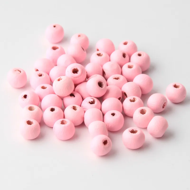 200 шт 8 мм деревянные бусины без свинца деревянные результаты для поделок Детские игрушечное ожерелье пустышка зажим разделитель шарики шарик perle en bois - Цвет: Color 6