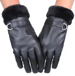 Для мужчин осенью и зимой утепленная флисовая подкладка перчатки мужской Искусственная кожа перчатки искусственная кожа водительские