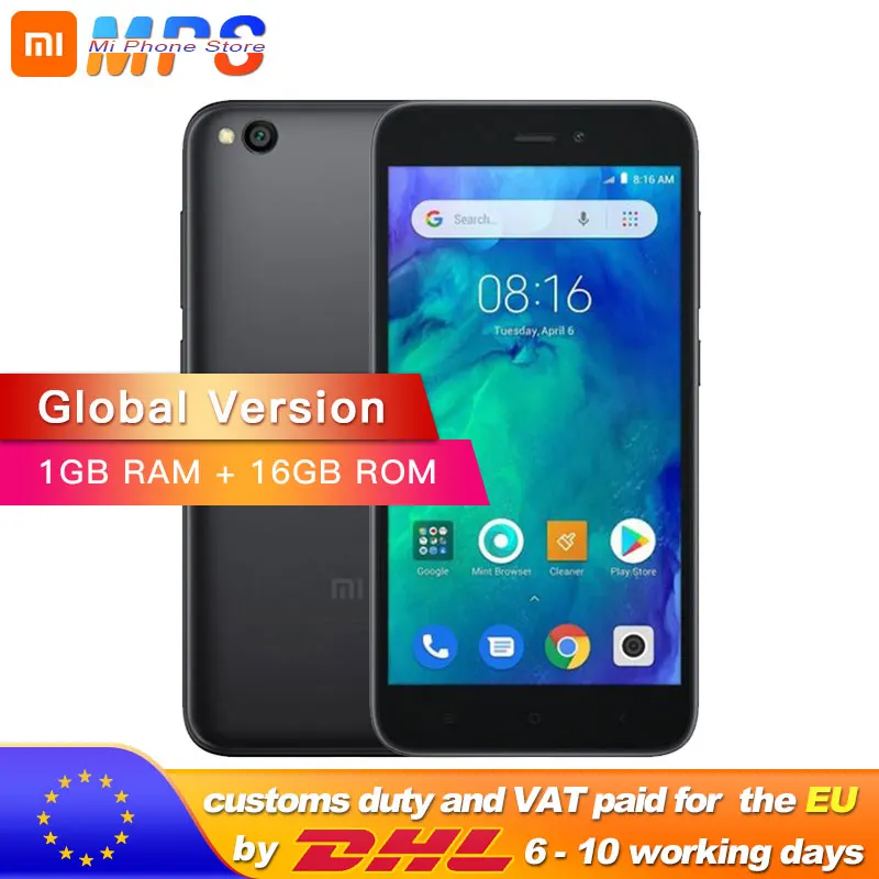 Глобальная версия Xiaomi Redmi Go 1 Гб 16 Смартфон Snapdragon 425 четырехъядерный телефон 16:9 3000
