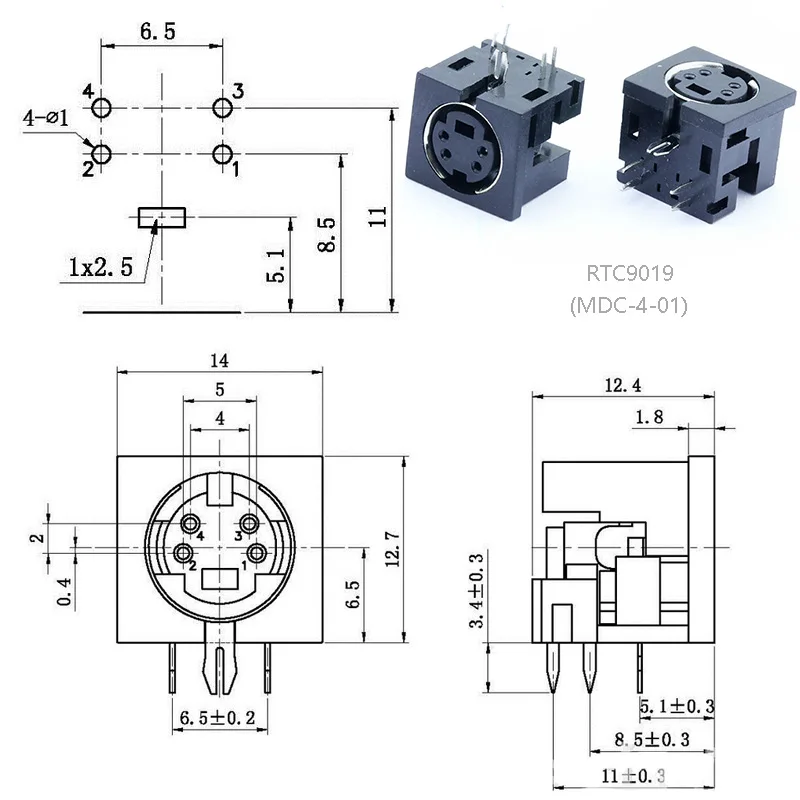 100 шт./лот 4 Pin мини DIN муфта, штепсель под прямым углом/90 градусов PCB панель крепление 4 Pin DIN Mini Jack разъем шасси терминалы