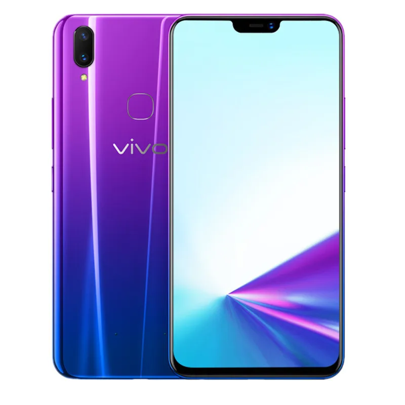 vivo Z3x смартфон, полный экран, 4 Гб ОЗУ, 64 Гб ПЗУ, Android 9,0, SDM660AIE, 6,26 дюймов, сканер отпечатков пальцев, Восьмиядерный мобильный телефон - Цвет: Фиолетовый