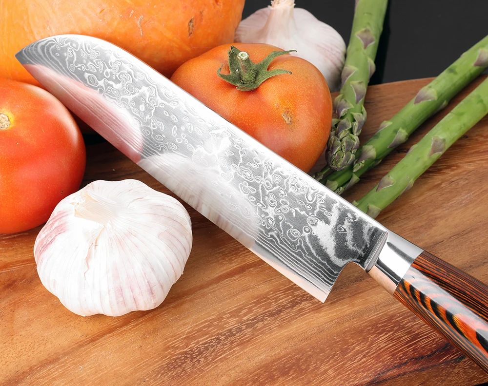 XITUO 7 "кухня шеф повар Петти для очистки овощей Кливер ножи sharpdamask сталь Santoku пилинг нарезки Фрукты Утилита дома инструмент для ресторана