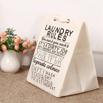 

Zakka Style White Denim Laundry Bag Foldable Storage Bag Letters Print Barrels Laundry Storage Bags for Dirty Clothes Towel #120