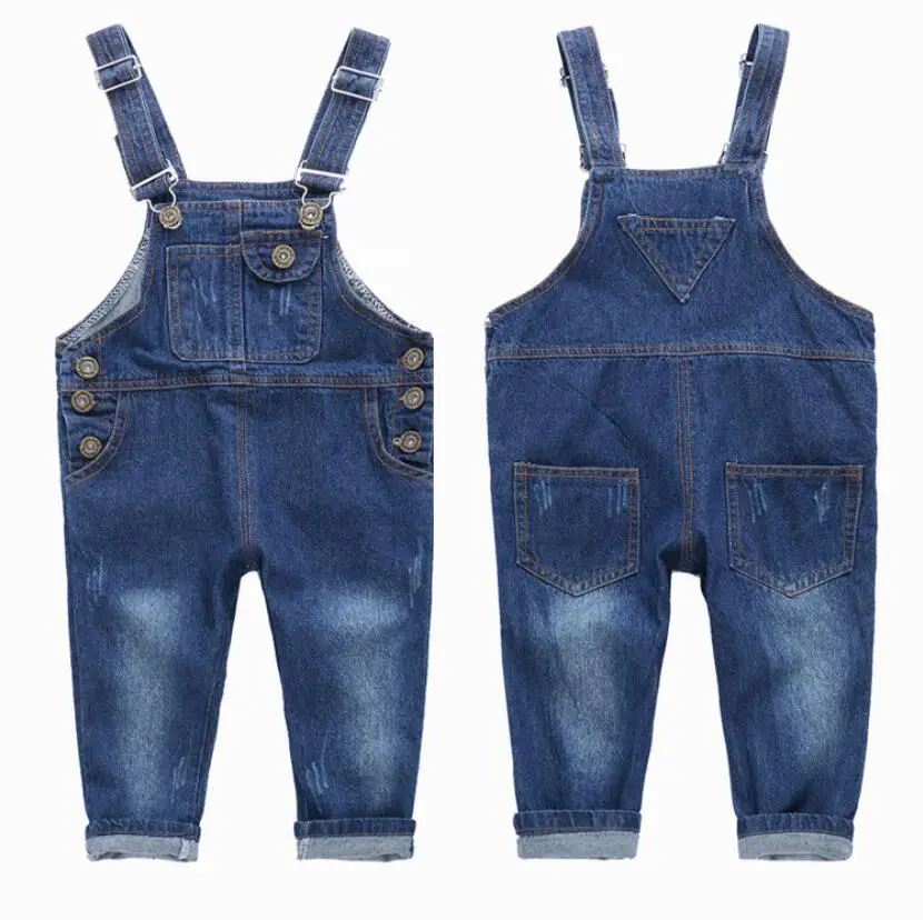 2019 Baby Kids Jeans Jumpsuit Boys Girls Denim Overall Pants Toddler