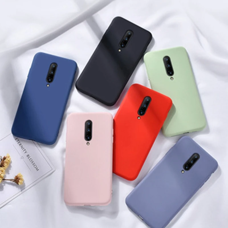 Original Liquid Silicone Couple Phone Case For font b Oneplus b font font b 7 b