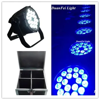 

4pcs lot outdoor Par led rgbw 18x10w waterproof quad 4in 1 RGBW led par flight case