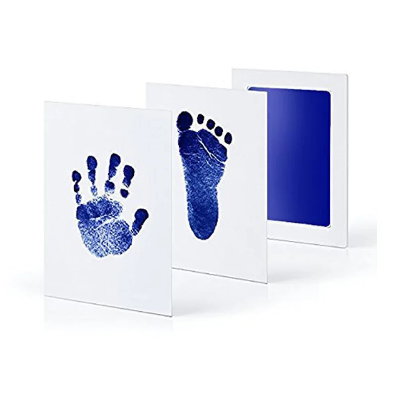 Детский коврик с отпечатками пальцев для новорожденных, нетоксичный, чистый, сенсорный штамп с чернилами, фото, ручная печать для ног, сувениры, подарки на день рождения - Цвет: Blue