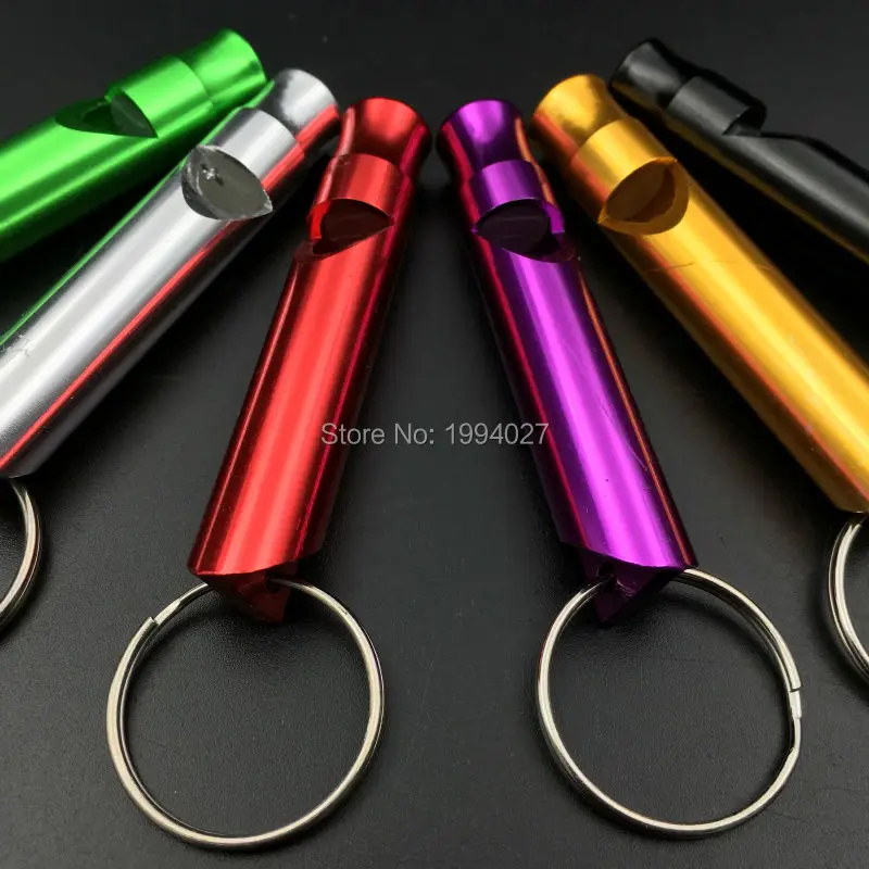 Hot sale 5pcs/lot Outdoor large keychain whistle aluminum alloy camping tools accessories emergency survival whistle
