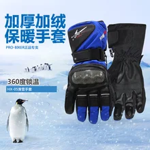 Free shipping Pro-biker motorcycle slip-resistant gloves winter fleece thermal lengthen thickening skiing ride gloves waterproof