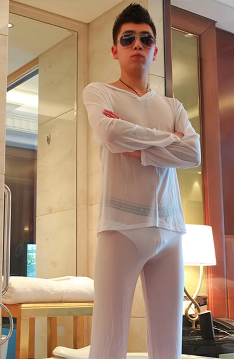 Марлевые пижамы комплект Мужская пижама костюм для досуга мужские нижнее белье марли сексуальные Штаны пижамы Домашняя одежда