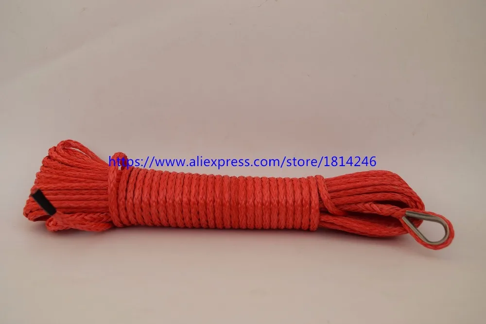 

Free Shipping 4mm*15m Red Synthetic Winch Rope,ATV Winch Line,Boat Winch Rope,UHMWPE Rope