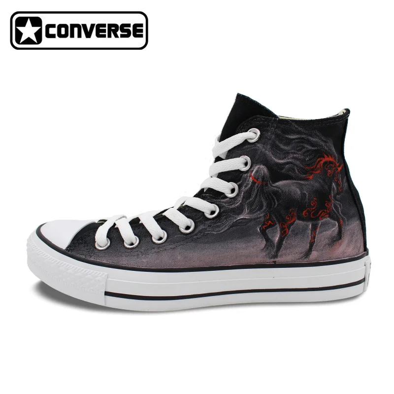 Prix pour Noir Converse Chuck Taylor Cheval Design Original Peint À La Main Toile Chaussures Femme Homme Sneakers Planche À Roulettes Chaussures Prix pour Noir Converse Chuck Taylor Cheval Design Original Peint À La Main Toile Chaussures Femme Homme Sneakers Planche À Roulettes Chaussures