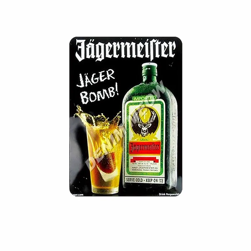 Алкогольные напитки Jagermeister голова оленя табличка металлическая винтажная винная Оловянная вывеска классические наклейки на стену виски украшение для домашнего бара WY55 - Цвет: 5