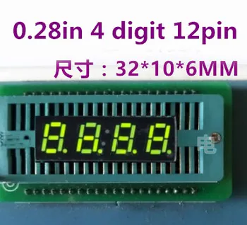 

7 segment Common cathode 4 Bit digital Tube 0.28" 0.28in. Green LED Display 7 segmentos LED Digital tube