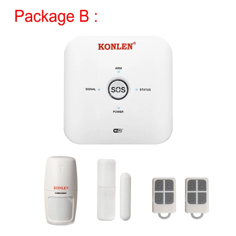 KONLEN Tuya Smart Life MINI wifi GSM домашняя система охранной сигнализации Беспроводная с ip-видеокамерой Alexa Google Home Голосовое управление - Цвет: Package B