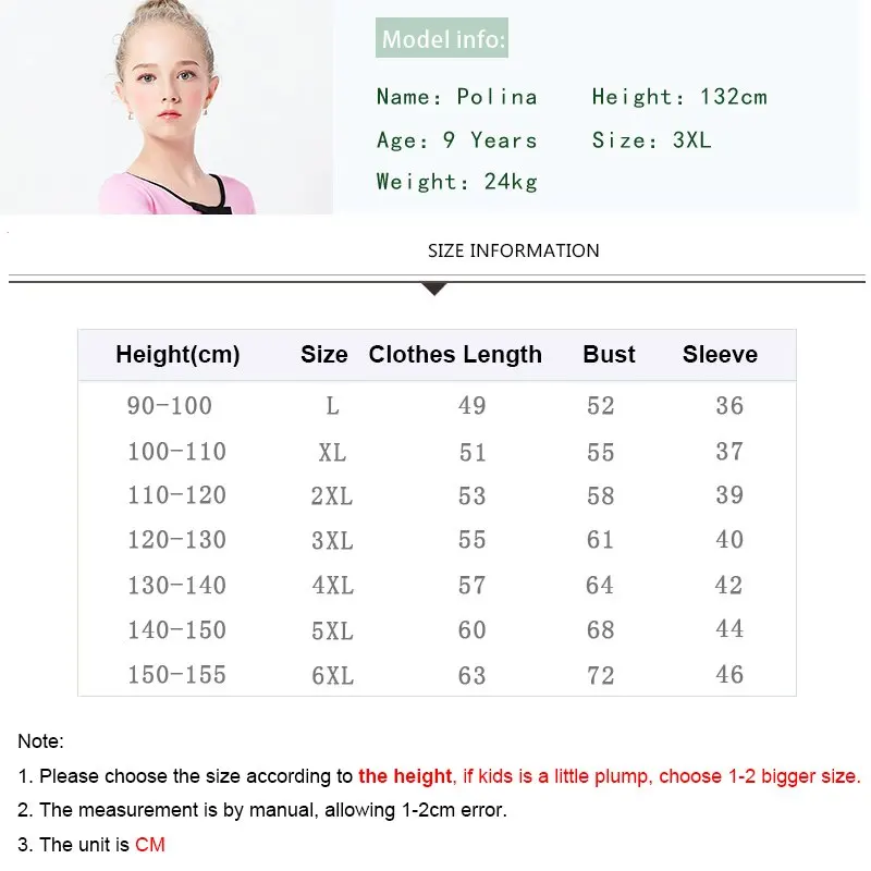size chart for kids