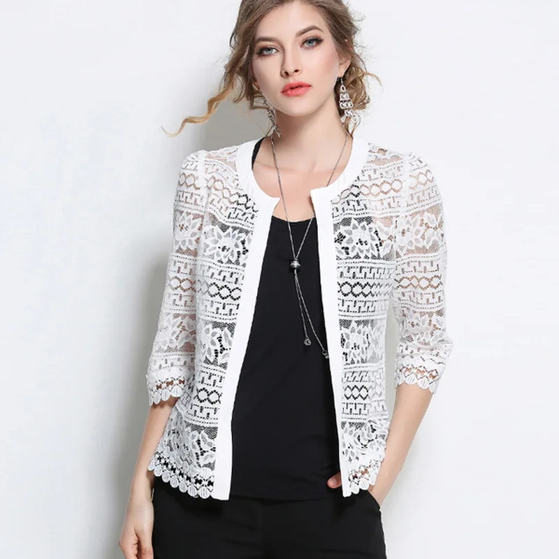 

4XL 5XL Autumn Kpop Vintage Women Blouse Shirt Neck Sleeve Zipper Ladies Tops Lace Hollow Out Casual Plus Size Ladies Tunic