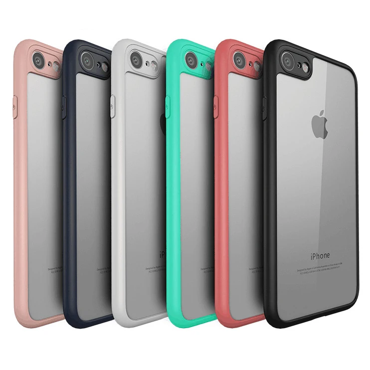 

Ultra Thin Colorful Bumper Case Frame Transparent Back Cover For iPhone6s 6s Plus 7 7Plus Soft cover