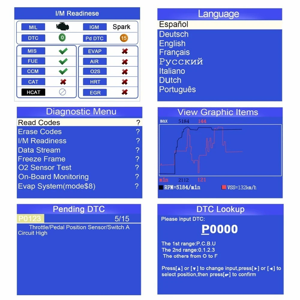 KONNWEI Универсальный OBDII OBD сканер код ридер автомобиля код сканирования диагностический инструмент авто код-ридер