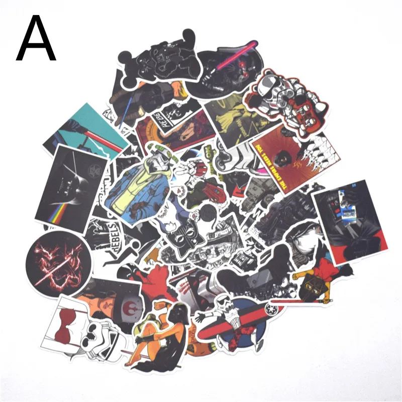 

Two styles 50Pcs/Lot Star Wars Stickers Decal For for Snowboard Laptop Luggage Car Fridge Car- Styling Sticker Pegatina