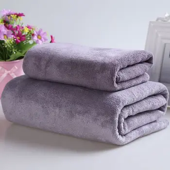 

High Quality Thicker Bath Towel Microfiber Beach Towel Sets of Towels Solid Purple Blue Pink Bed towels sports towels 70x140cm