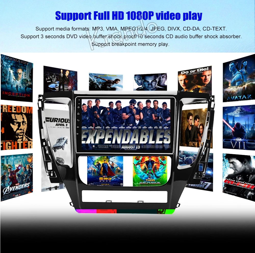Best Krando Android 8.1 10.1" IPS Full touch screen car multimedia player for For MITSUBISHI PAJERO 2016 GPS navigation system BT 9